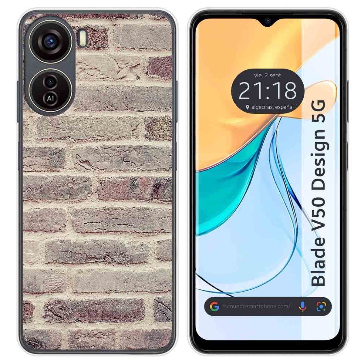 Funda Silicona para Zte Blade V50 Design 5G diseño Ladrillo 01 Dibujos