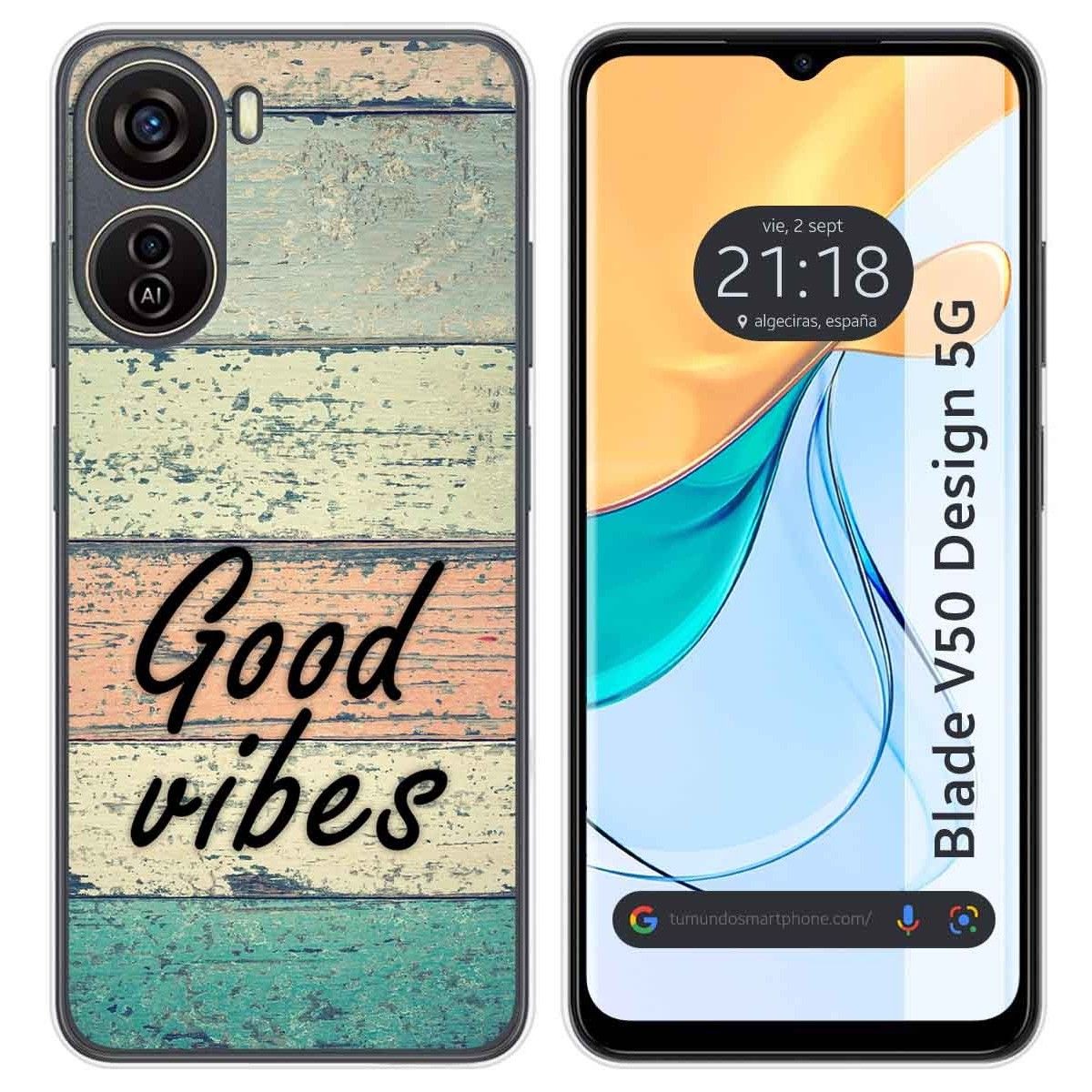 Funda Silicona para Zte Blade V50 Design 5G diseño Madera 01 Dibujos