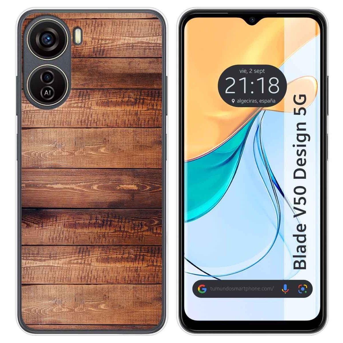 Funda Silicona para Zte Blade V50 Design 5G diseño Madera 02 Dibujos