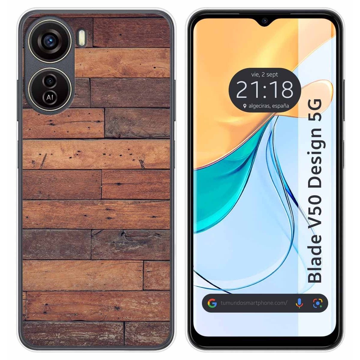 Funda Silicona para Zte Blade V50 Design 5G diseño Madera 03 Dibujos