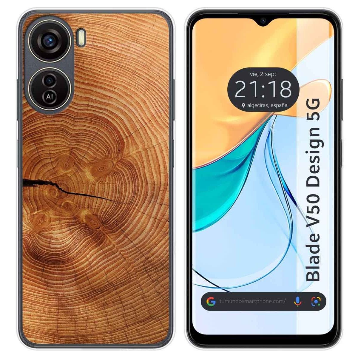 Funda Silicona para Zte Blade V50 Design 5G diseño Madera 04 Dibujos