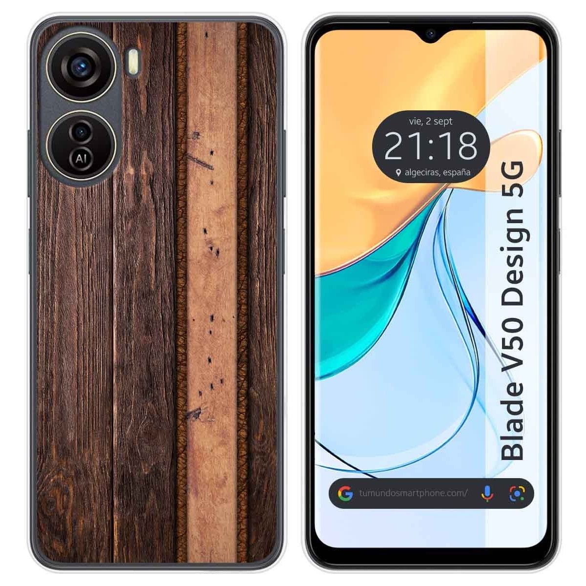Funda Silicona para Zte Blade V50 Design 5G diseño Madera 05 Dibujos