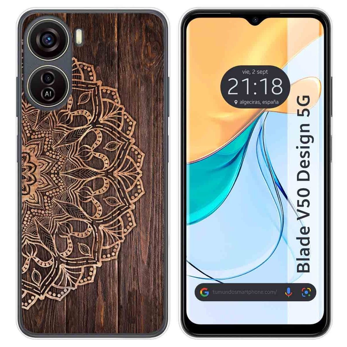 Funda Silicona para Zte Blade V50 Design 5G diseño Madera 06 Dibujos