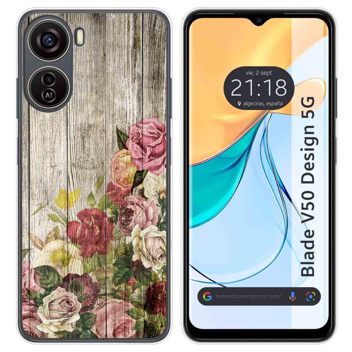 Funda Silicona para Zte Blade V50 Design 5G diseño Madera 08 Dibujos