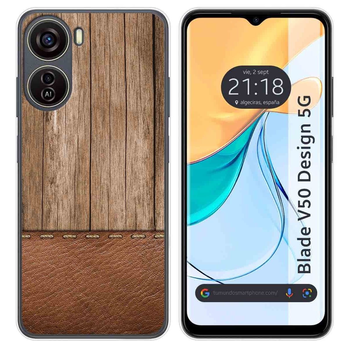 Funda Silicona para Zte Blade V50 Design 5G diseño Madera 09 Dibujos