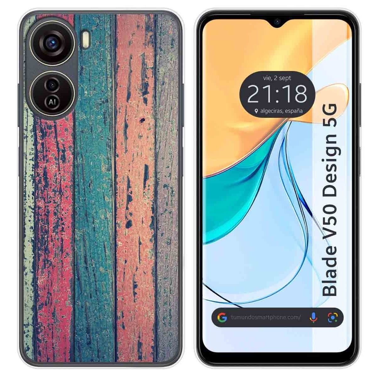 Funda Silicona para Zte Blade V50 Design 5G diseño Madera 10 Dibujos