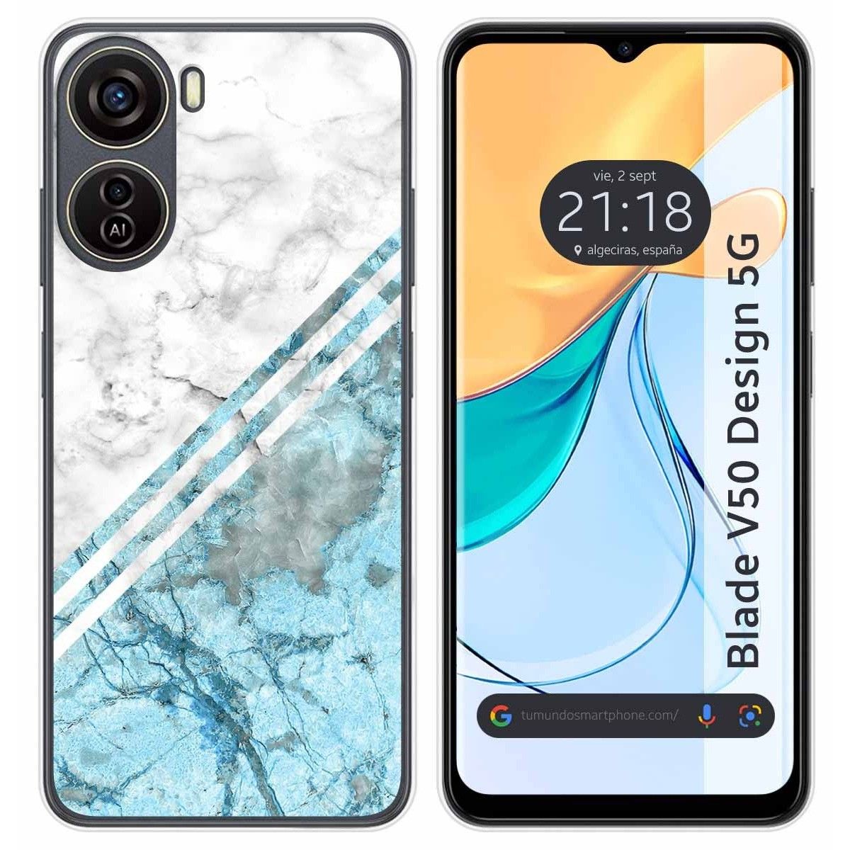 Funda Silicona para Zte Blade V50 Design 5G diseño Mármol 02 Dibujos