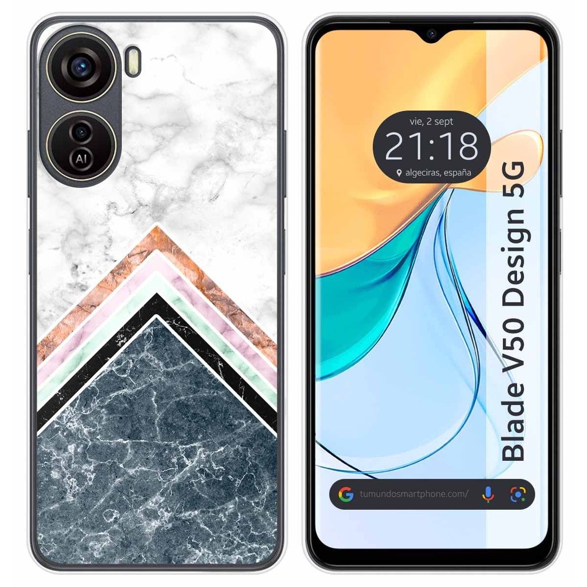 Funda Silicona para Zte Blade V50 Design 5G diseño Mármol 05 Dibujos