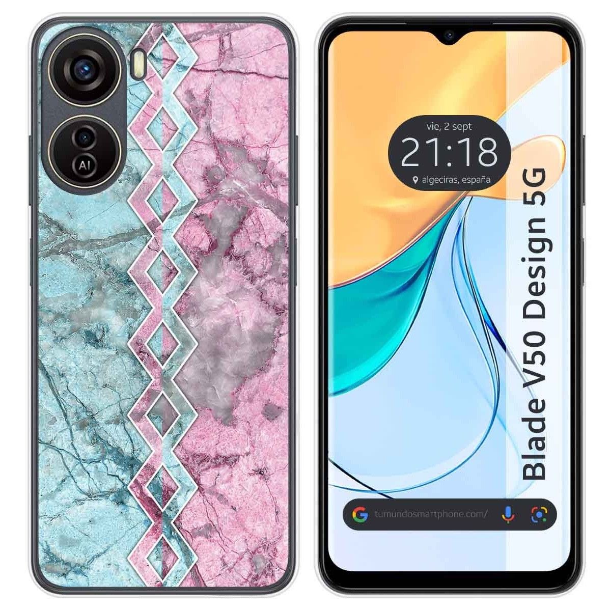 Funda Silicona para Zte Blade V50 Design 5G diseño Mármol 08 Dibujos