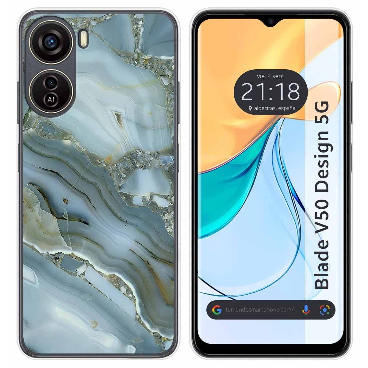 Funda Silicona para Zte Blade V50 Design 5G diseño Mármol 09 Dibujos