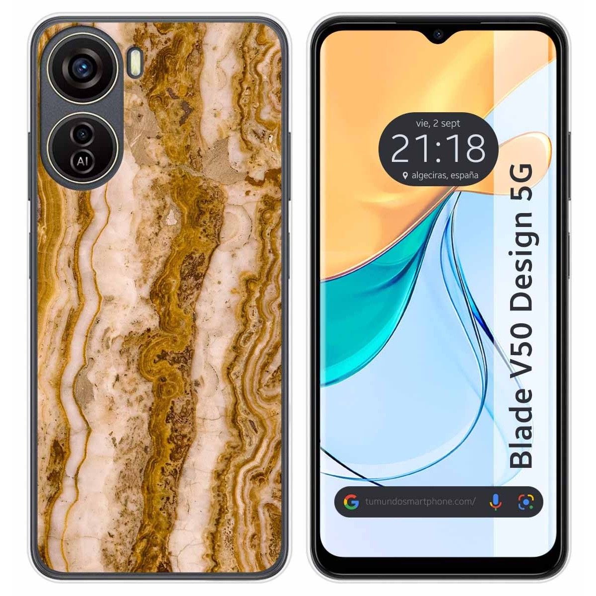 Funda Silicona para Zte Blade V50 Design 5G diseño Mármol 10 Dibujos