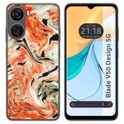 Funda Silicona para Zte Blade V50 Design 5G diseño Mármol 12 Dibujos
