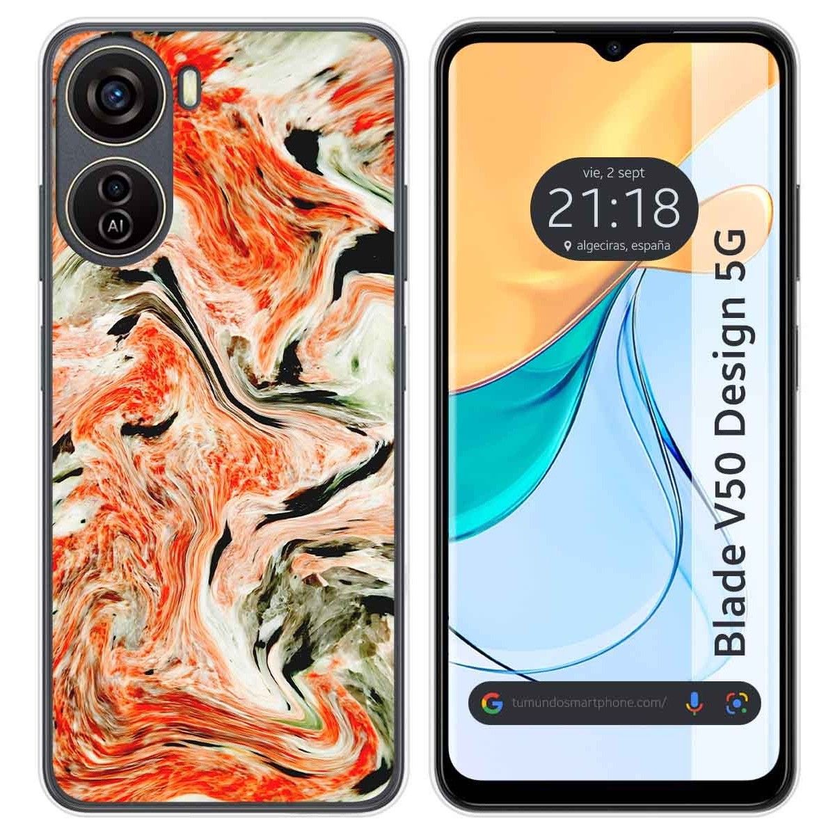 Funda Silicona para Zte Blade V50 Design 5G diseño Mármol 12 Dibujos