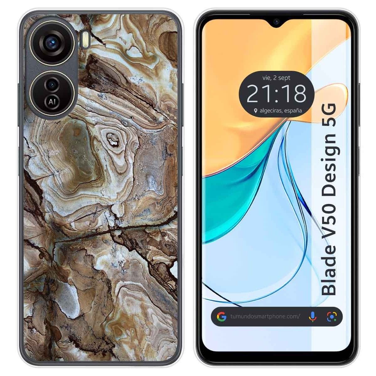 Funda Silicona para Zte Blade V50 Design 5G diseño Mármol 14 Dibujos