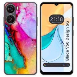 Funda Silicona para Zte Blade V50 Design 5G diseño Mármol 15 Dibujos