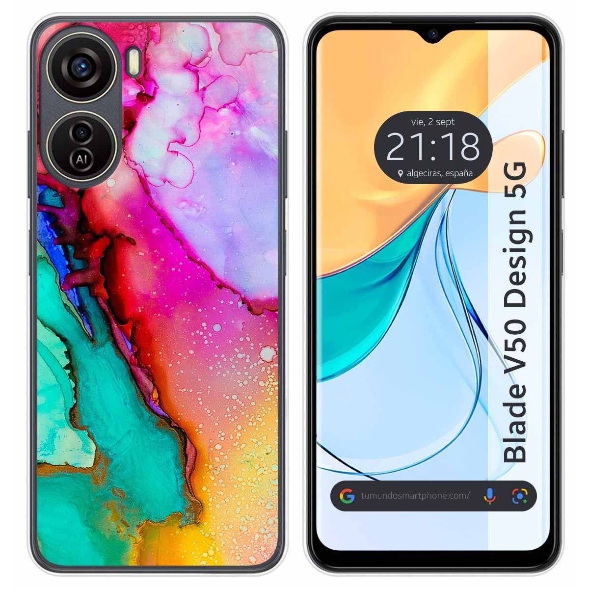 Funda Silicona para Zte Blade V50 Design 5G diseño Mármol 15 Dibujos