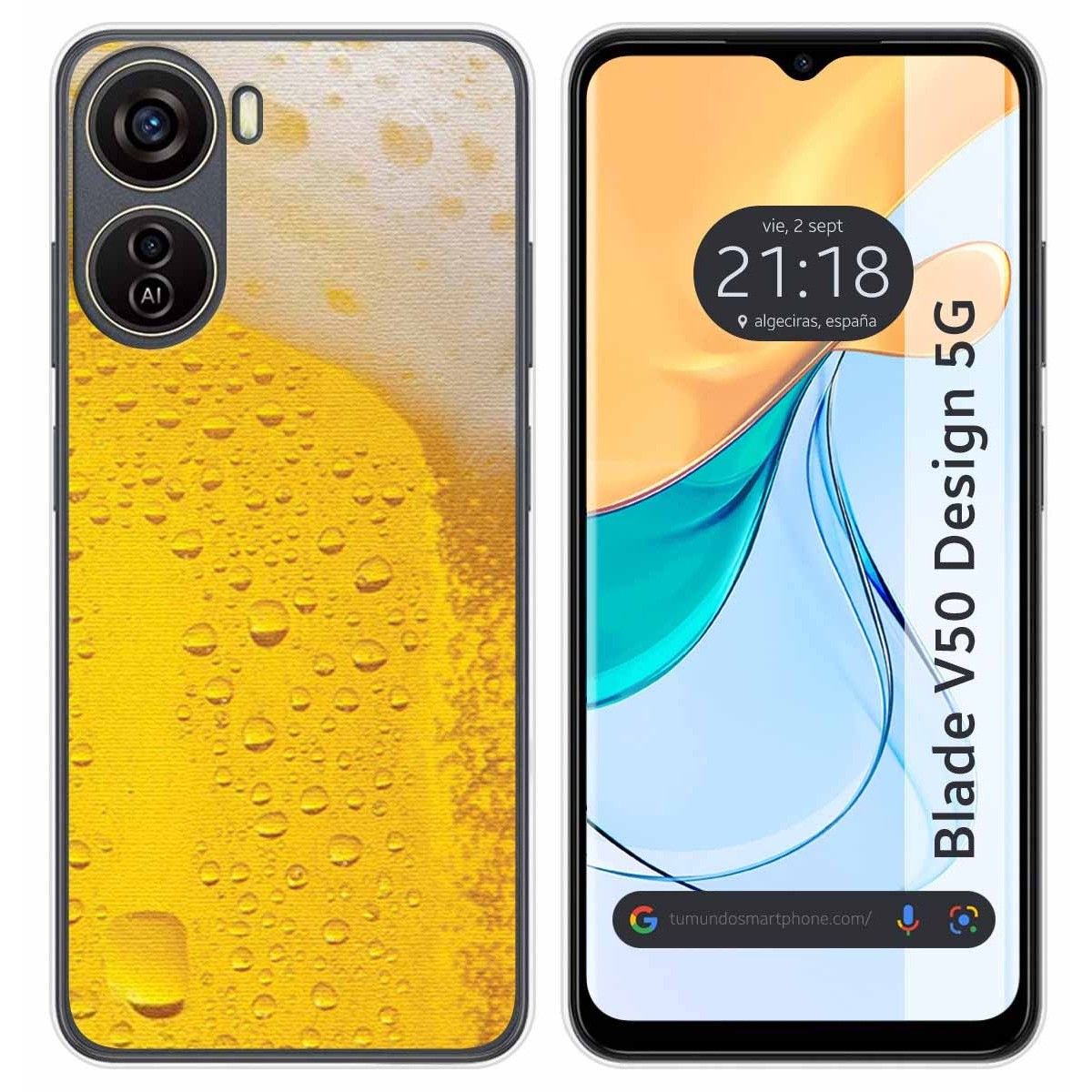 Funda Silicona para Zte Blade V50 Design 5G diseño Cerveza Dibujos