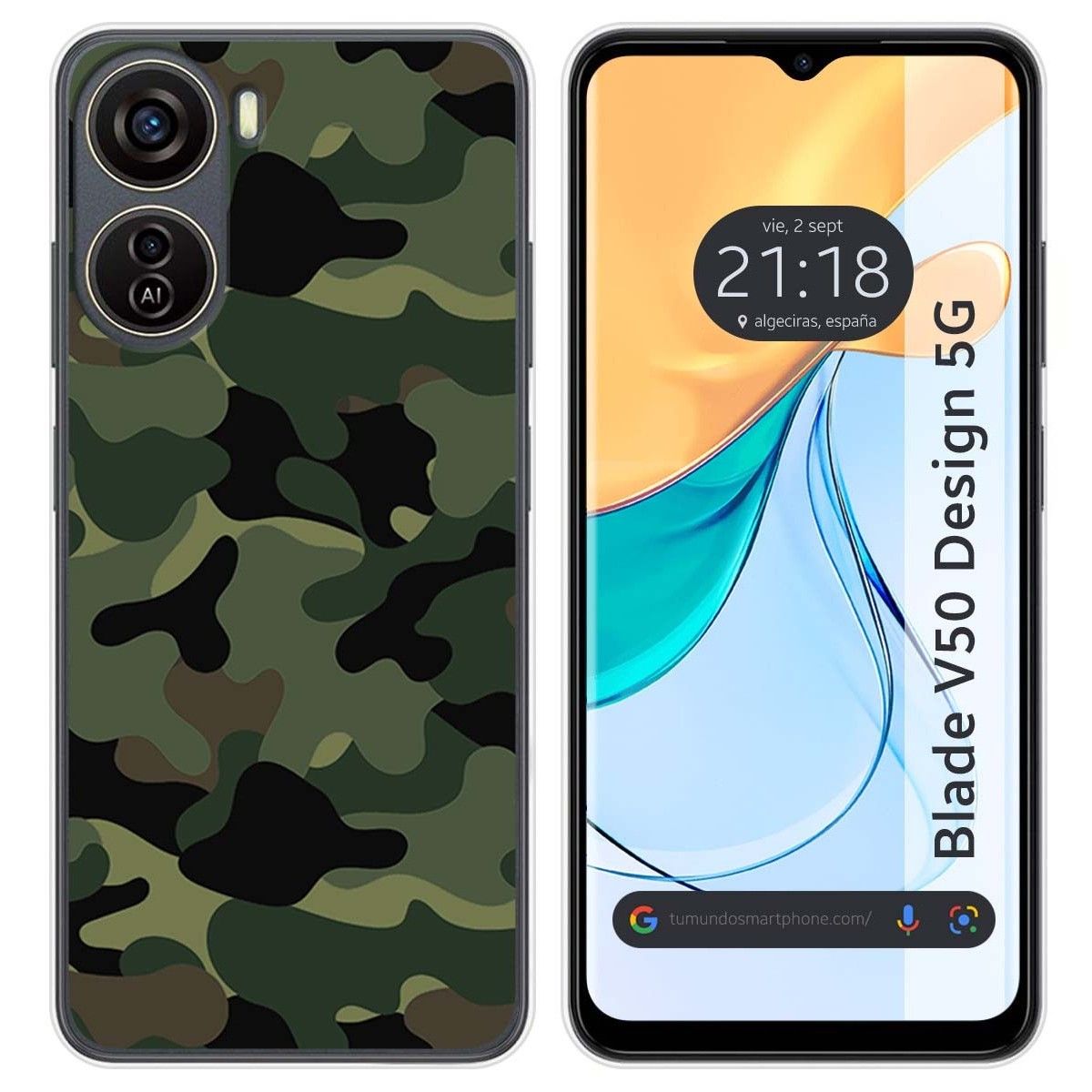 Funda Silicona para Zte Blade V50 Design 5G diseño Camuflaje Dibujos