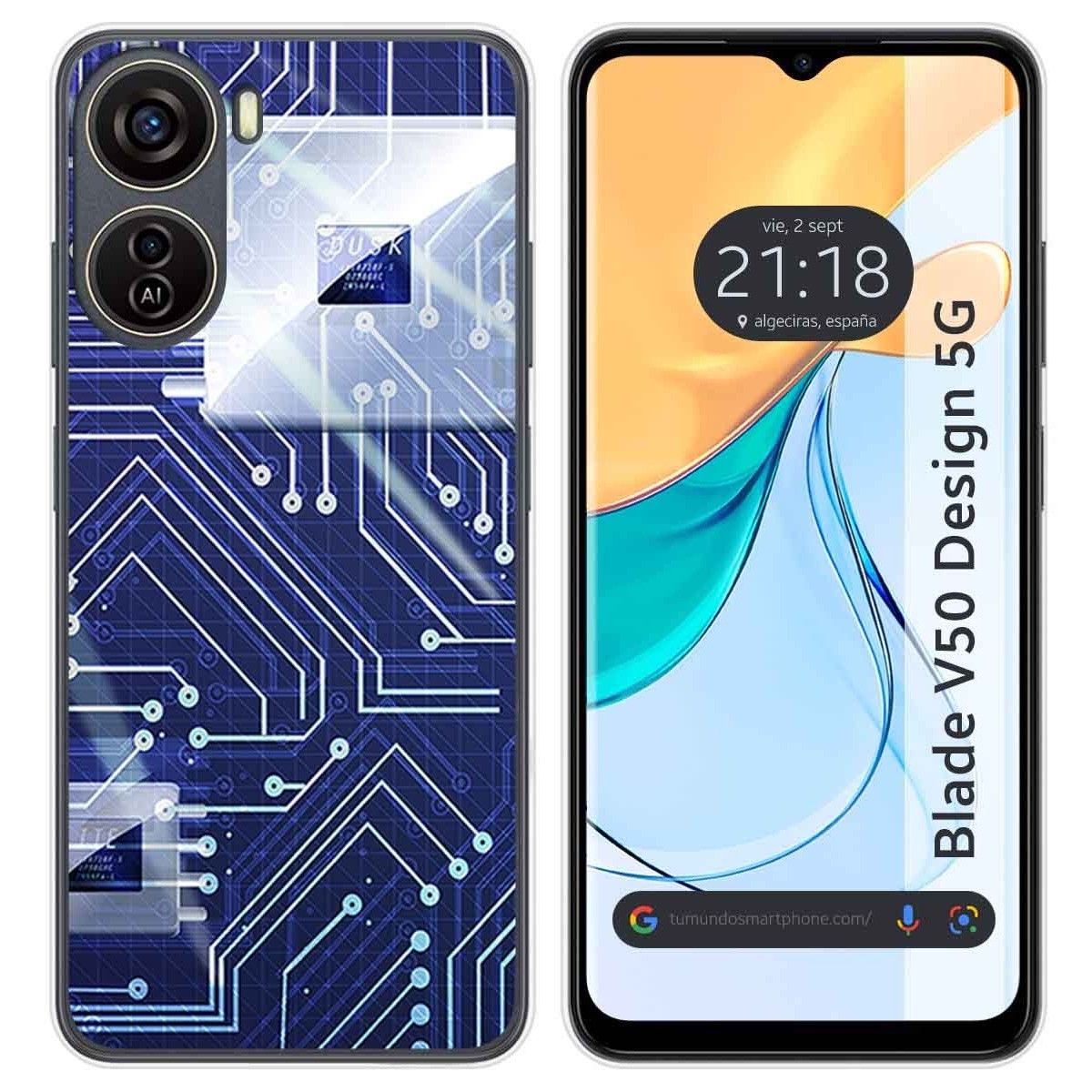 Funda Silicona para Zte Blade V50 Design 5G diseño Circuito Dibujos