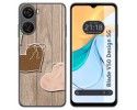 Funda Silicona para Zte Blade V50 Design 5G diseño Corazones Madera Dibujos