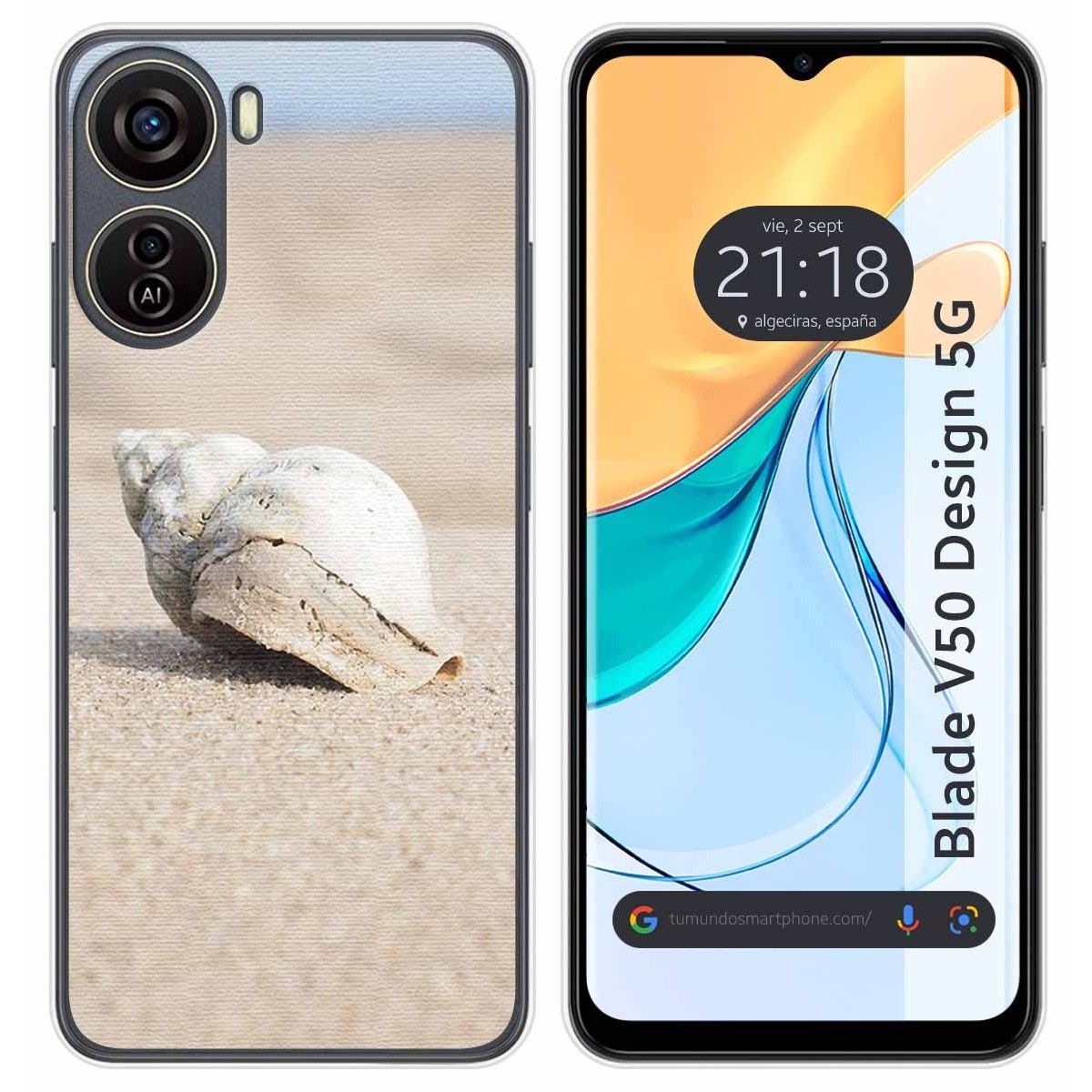 Funda Silicona para Zte Blade V50 Design 5G diseño Concha Dibujos