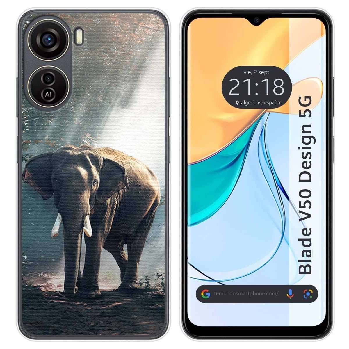 Funda Silicona para Zte Blade V50 Design 5G diseño Elefante Dibujos