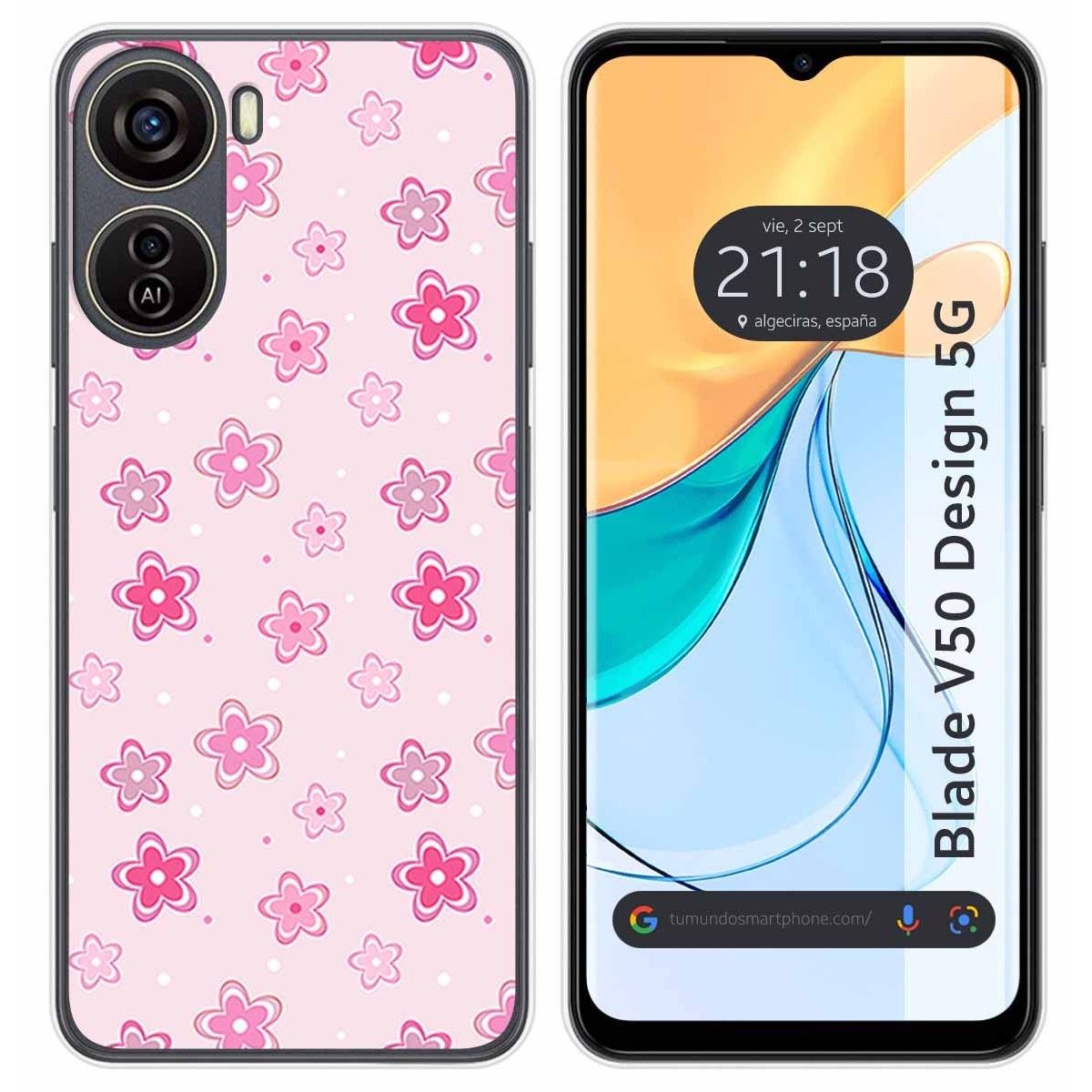 Funda Silicona para Zte Blade V50 Design 5G diseño Flores Dibujos