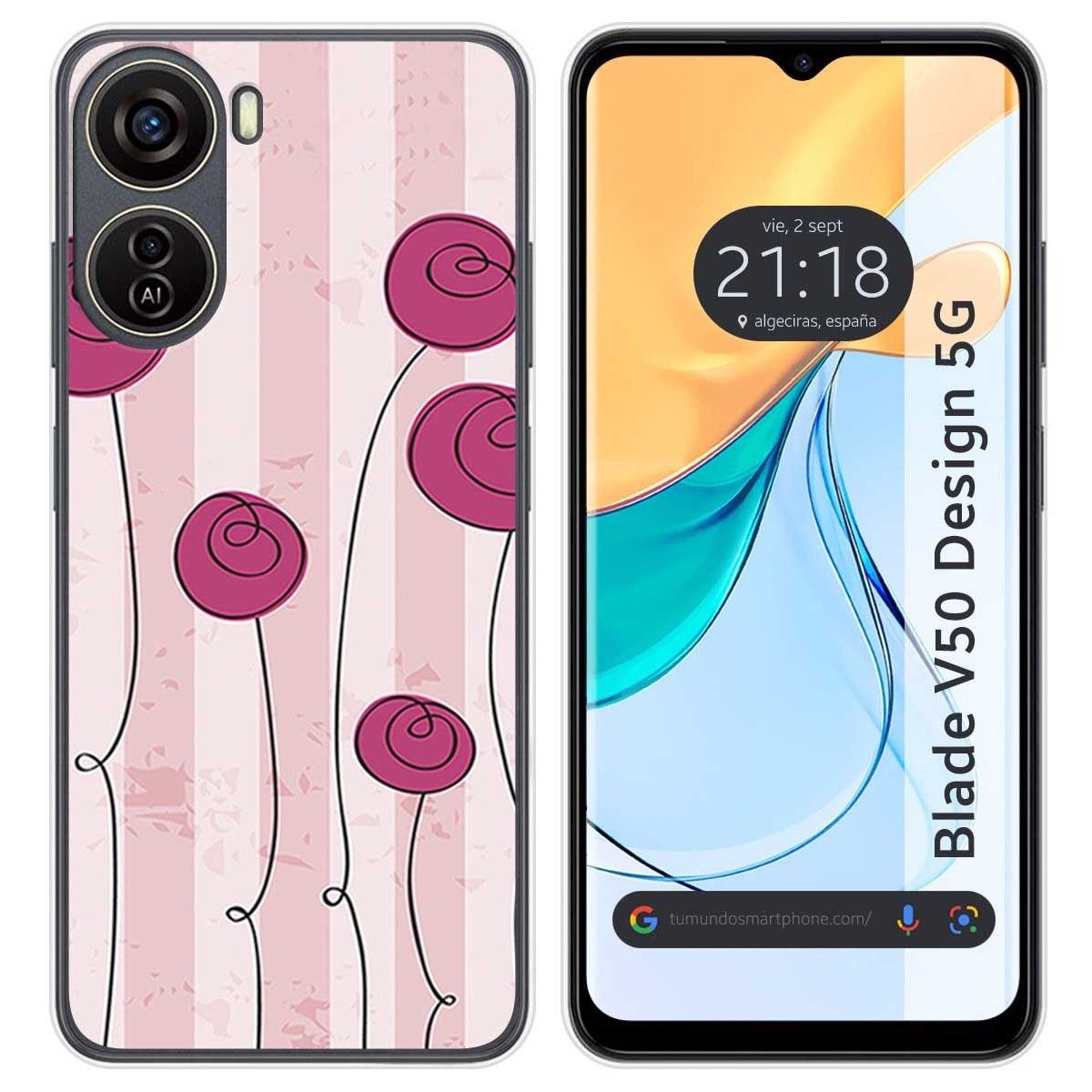 Funda Silicona para Zte Blade V50 Design 5G diseño Flores Vintage Dibujos