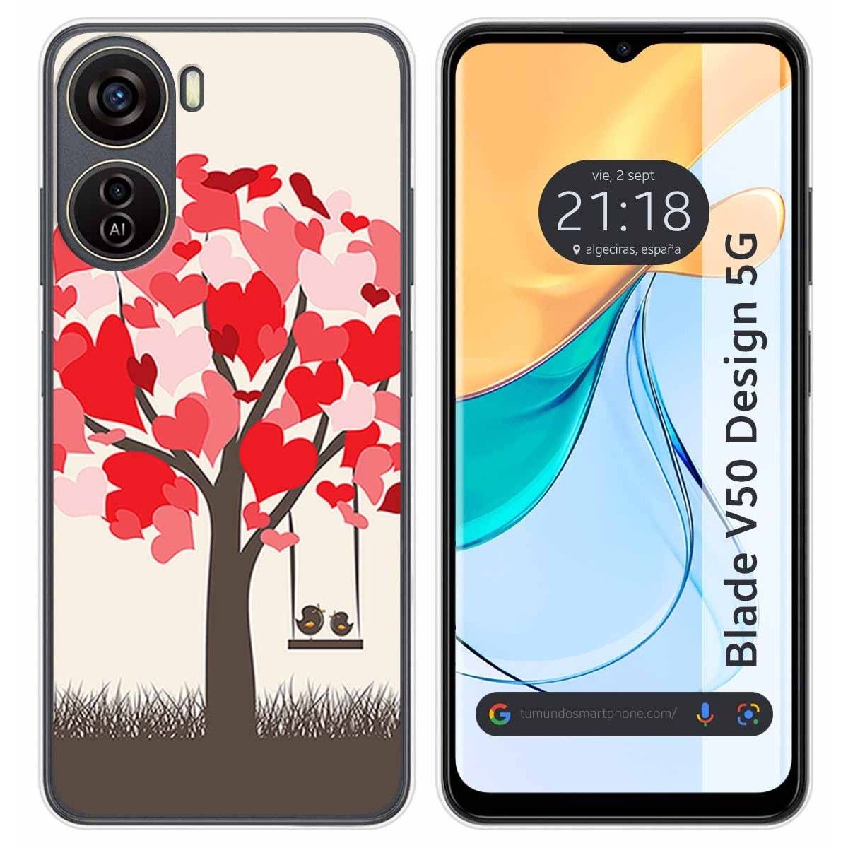 Funda Silicona para Zte Blade V50 Design 5G diseño Pajaritos Dibujos