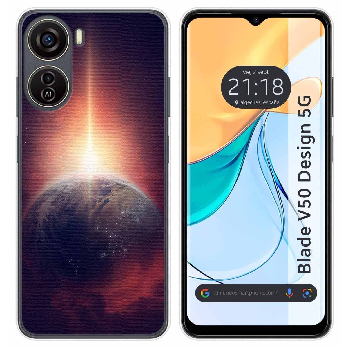 Funda Silicona para Zte Blade V50 Design 5G diseño Tierra Dibujos