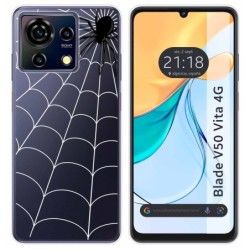 Funda Silicona Transparente para Zte Blade V50 Vita 4G diseño Araña Dibujos