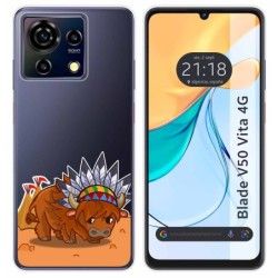 Funda Silicona Transparente para Zte Blade V50 Vita 4G diseño Bufalo Dibujos