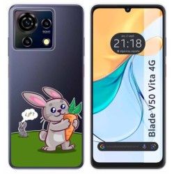 Funda Silicona Transparente para Zte Blade V50 Vita 4G diseño Conejo Dibujos