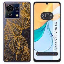 Funda Silicona Transparente para Zte Blade V50 Vita 4G diseño Hojas Dibujos