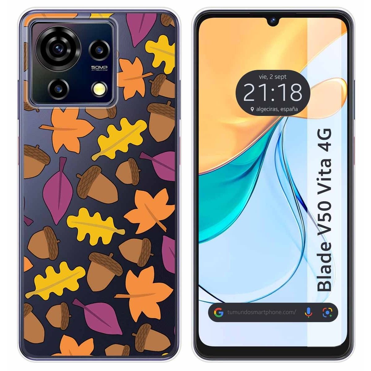 Funda Silicona Transparente para Zte Blade V50 Vita 4G diseño Otoño Dibujos
