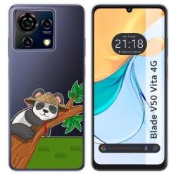 Funda Silicona Transparente para Zte Blade V50 Vita 4G diseño Panda Dibujos