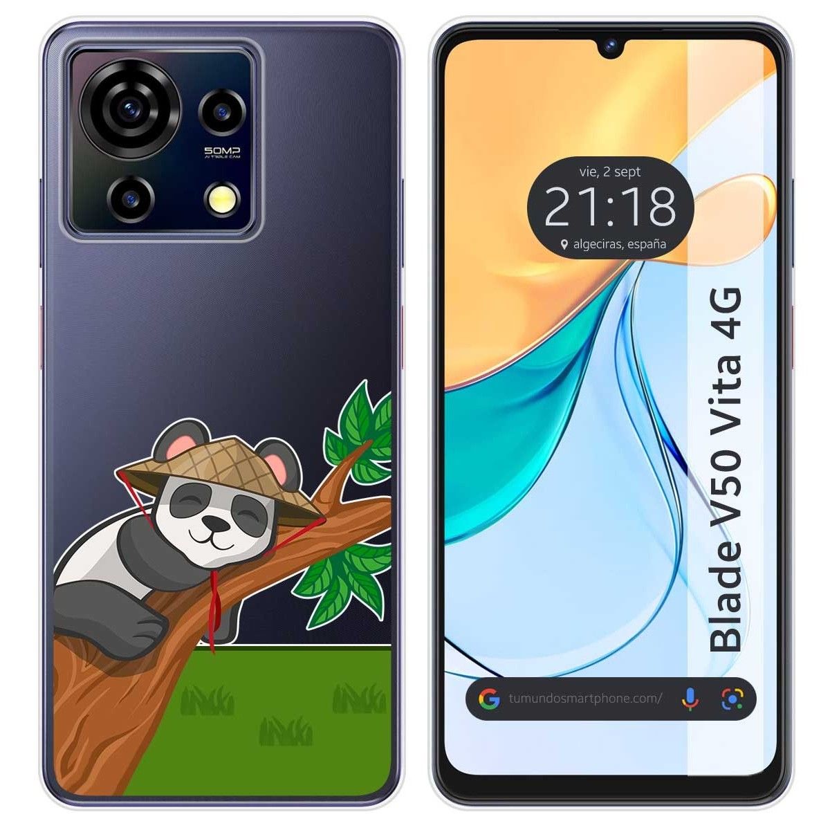 Funda Silicona Transparente para Zte Blade V50 Vita 4G diseño Panda Dibujos