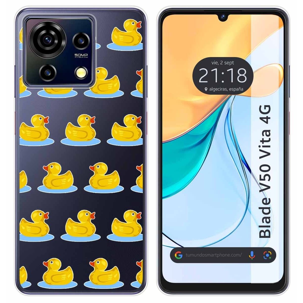 Funda Silicona Transparente para Zte Blade V50 Vita 4G diseño Pato Dibujos