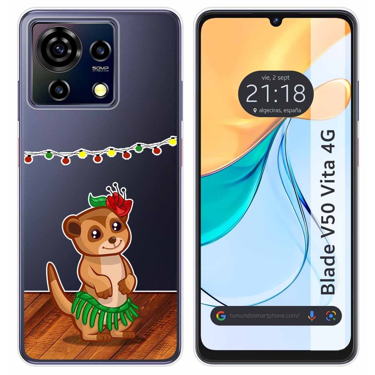 Funda Silicona Transparente para Zte Blade V50 Vita 4G diseño Suricata Dibujos