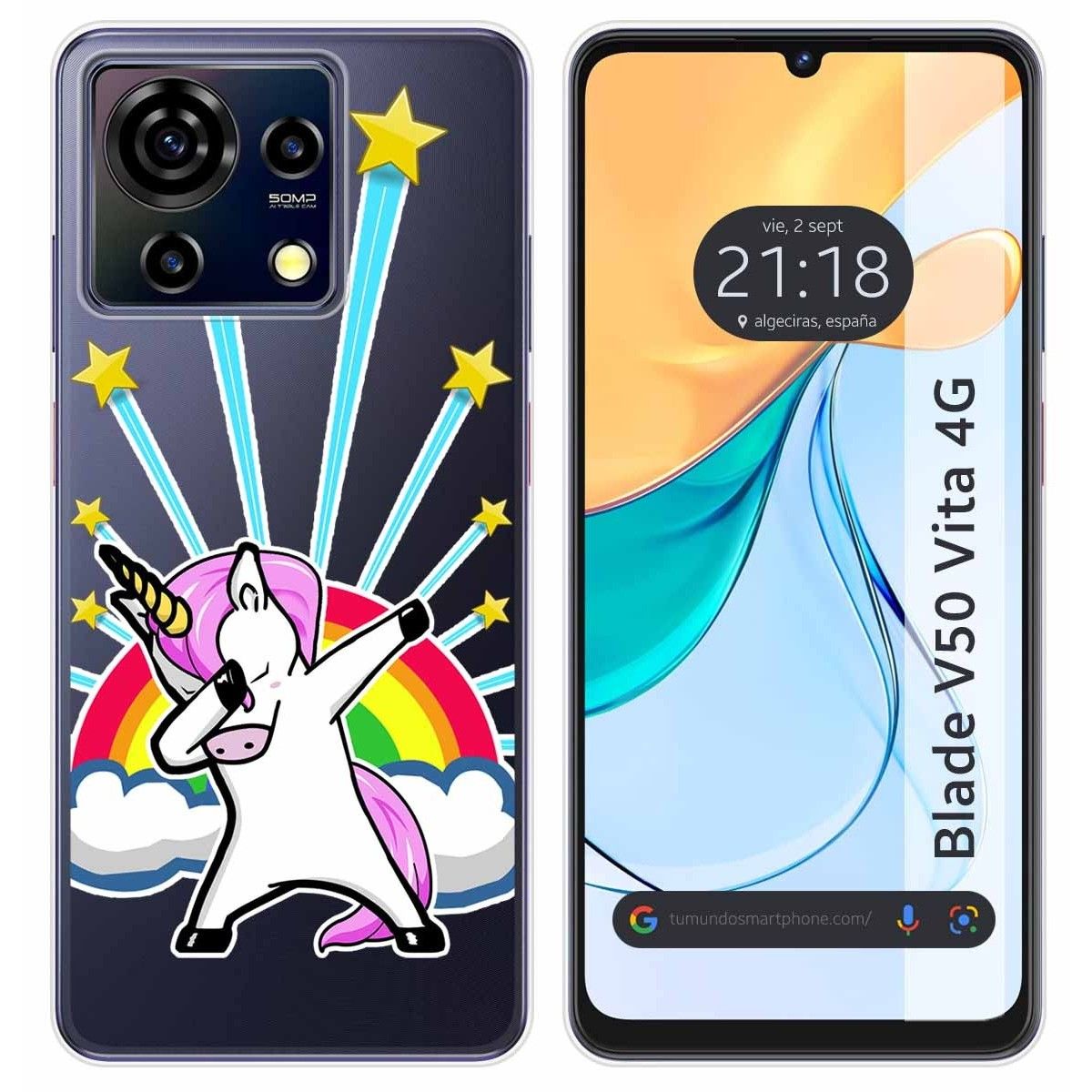 Funda Silicona Transparente para Zte Blade V50 Vita 4G diseño Unicornio Dibujos