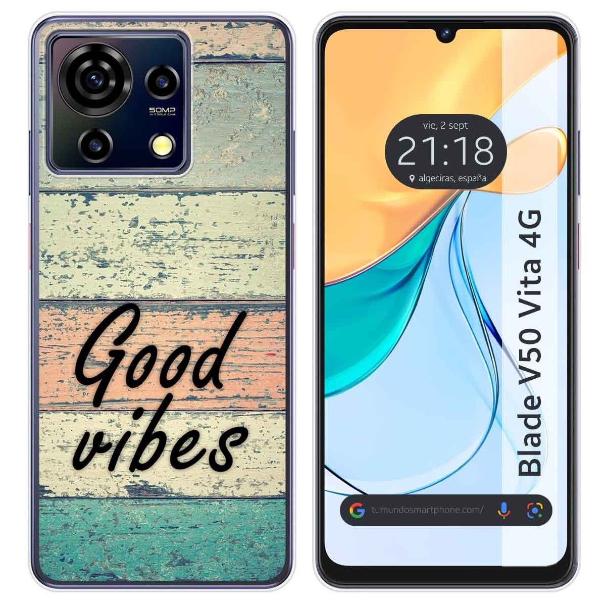 Funda Silicona para Zte Blade V50 Vita 4G diseño Madera 01 Dibujos