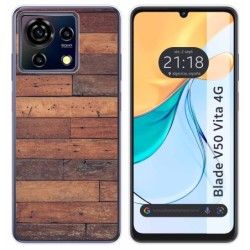 Funda Silicona para Zte Blade V50 Vita 4G diseño Madera 03 Dibujos