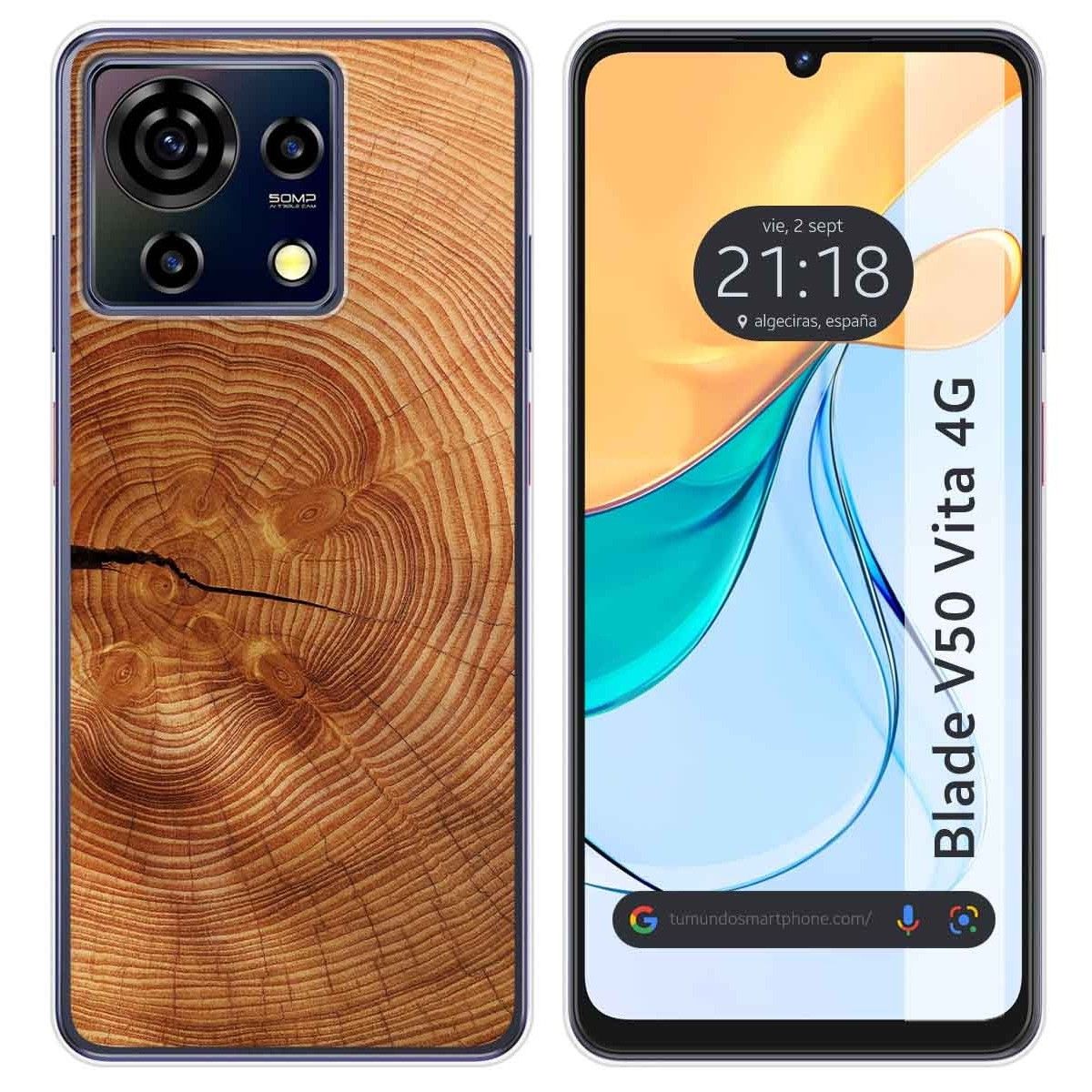 Funda Silicona para Zte Blade V50 Vita 4G diseño Madera 04 Dibujos