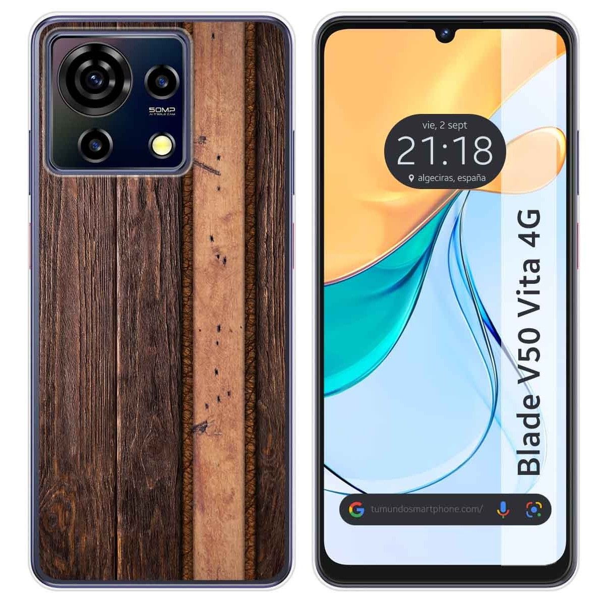 Funda Silicona para Zte Blade V50 Vita 4G diseño Madera 05 Dibujos