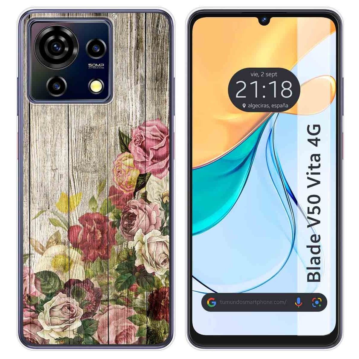 Funda Silicona para Zte Blade V50 Vita 4G diseño Madera 08 Dibujos