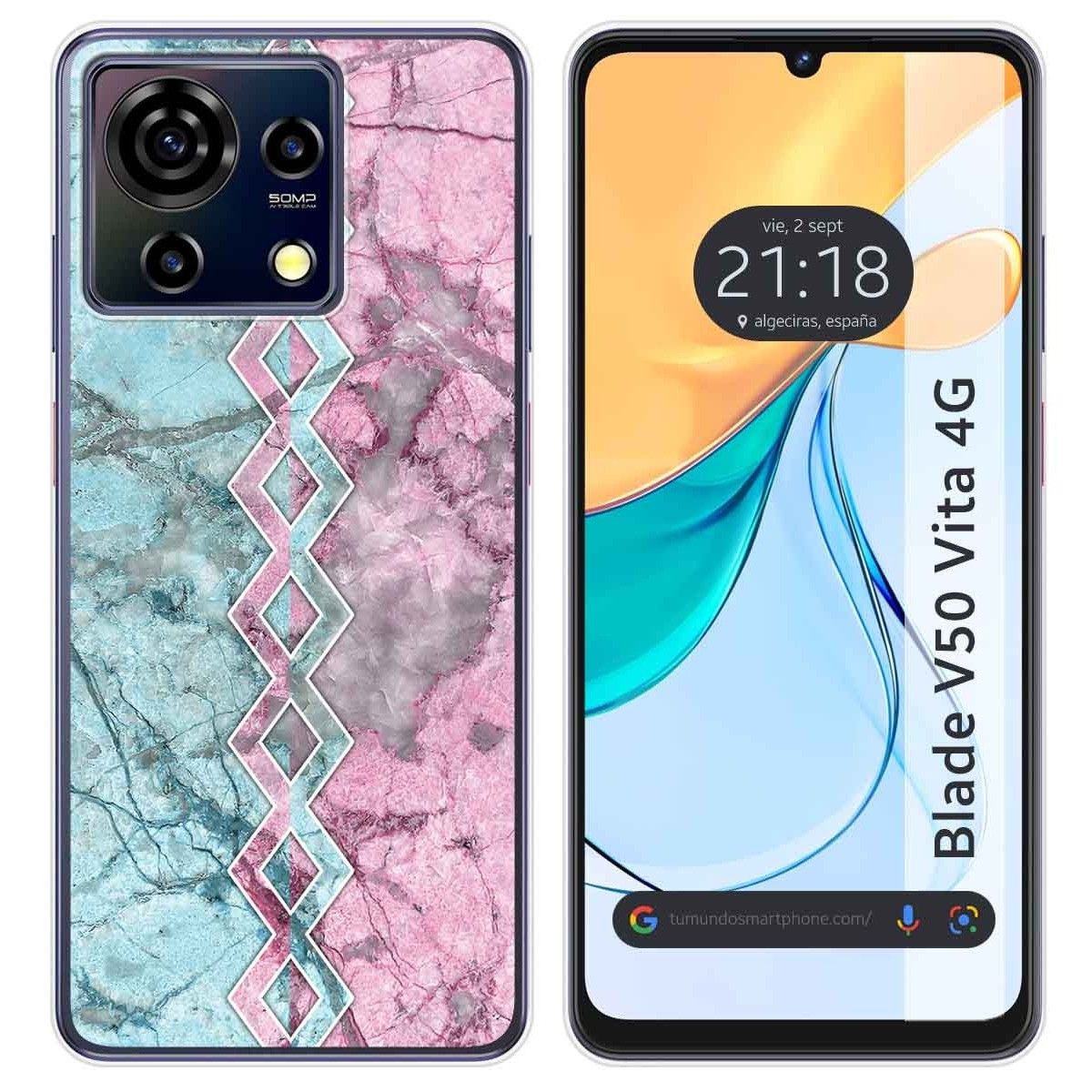 Funda Silicona para Zte Blade V50 Vita 4G diseño Mármol 08 Dibujos