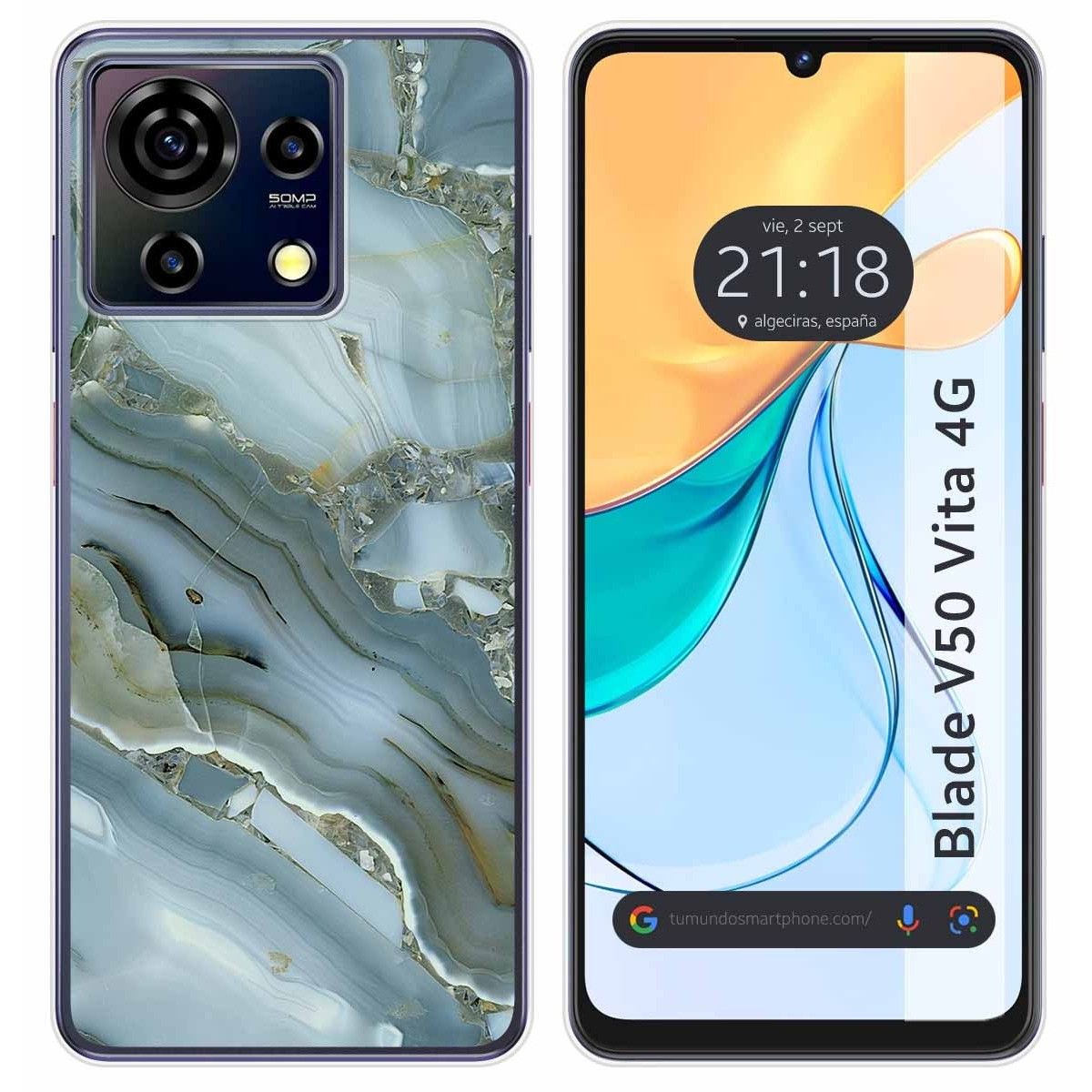 Funda Silicona para Zte Blade V50 Vita 4G diseño Mármol 09 Dibujos