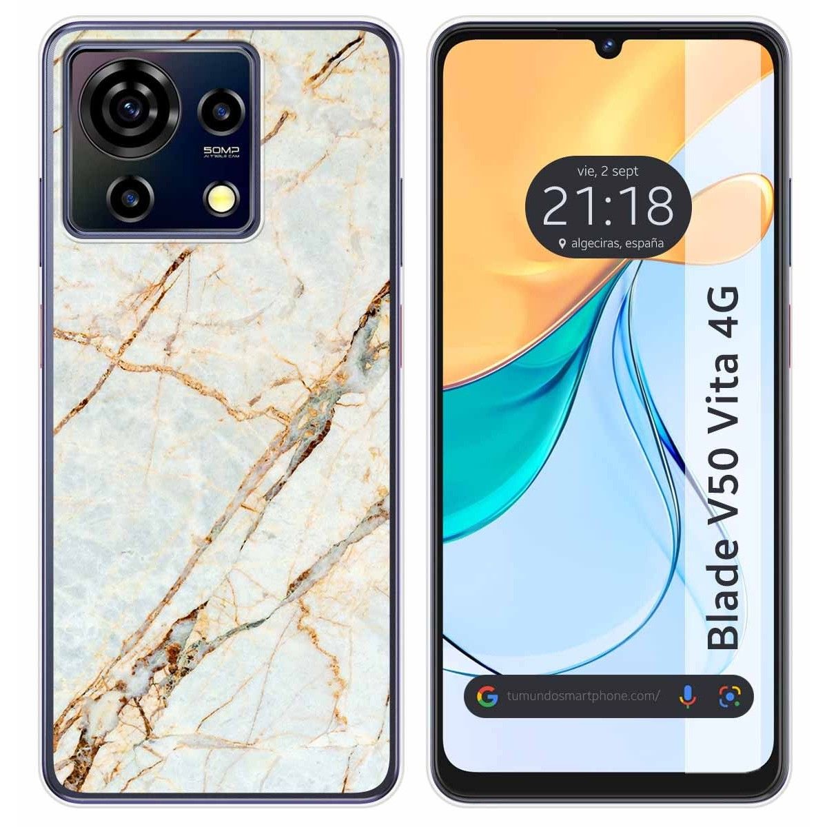 Funda Silicona para Zte Blade V50 Vita 4G diseño Mármol 13 Dibujos