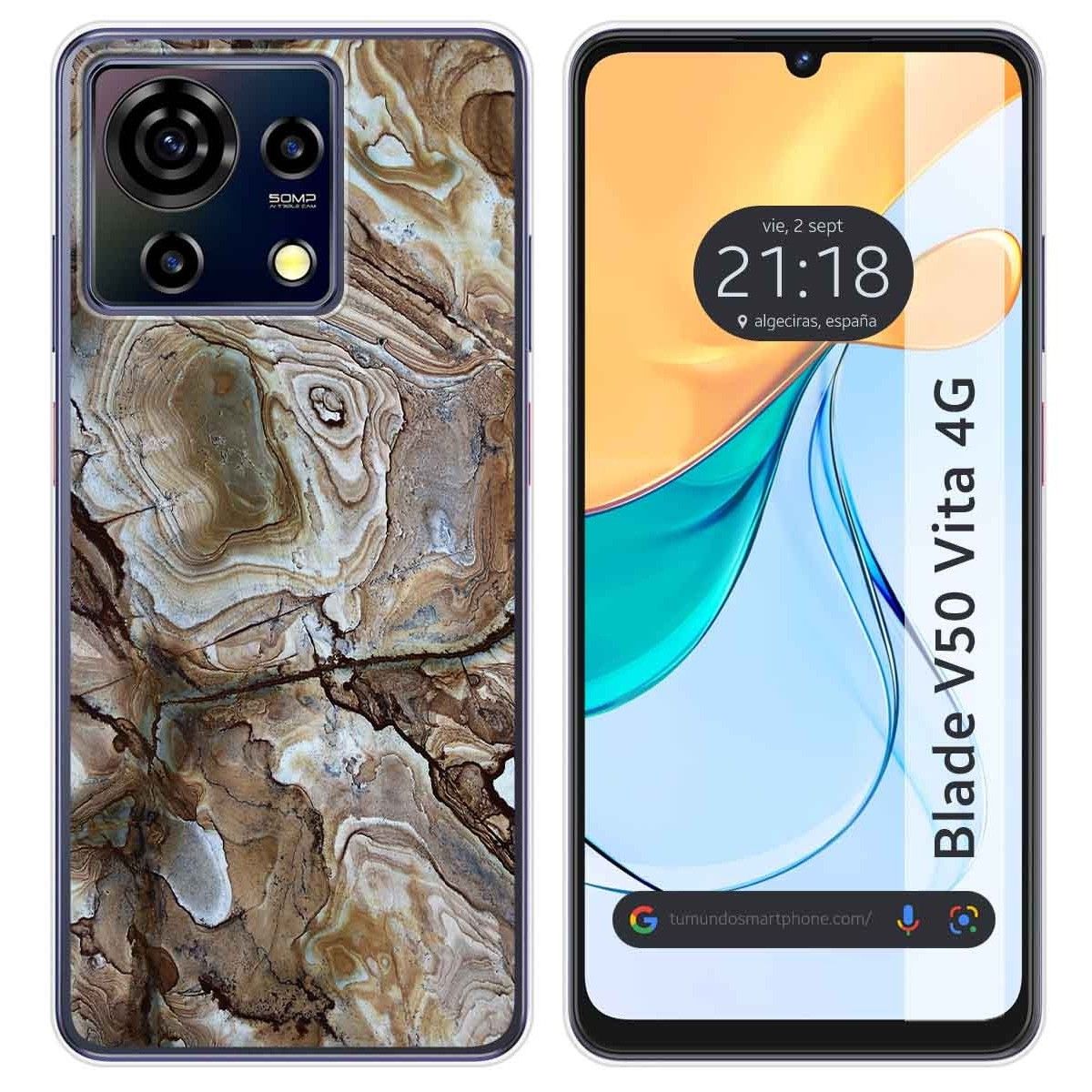 Funda Silicona para Zte Blade V50 Vita 4G diseño Mármol 14 Dibujos