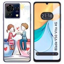 Funda Silicona para Zte Blade V50 Vita 4G diseño Café Dibujos